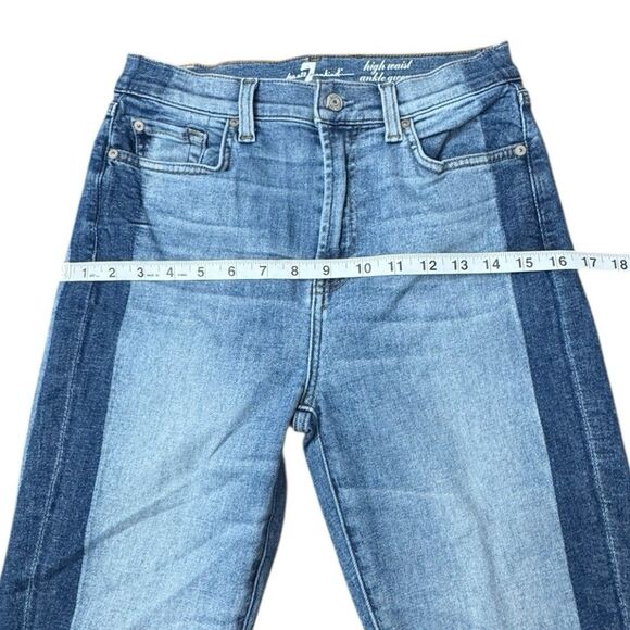 7 For All Mankind High Waist Ankle Gwenevere Skinny Jeans Side Stripe Size 28 - Picture 4 of 16